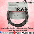 Fender Professional 099-0820-019 Series Angled 18.6Feet (5.5 Metre) Instrument Cable Black - Reco Music Malaysia