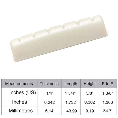 Graph Tech PQ-6060-00 Slotted Epiphone-Style Electric / Acoustic Guitar Nut