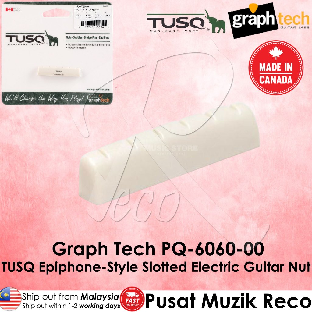 Graph Tech PQ-6060-00 Slotted Epiphone-Style Electric / Acoustic Guitar Nut