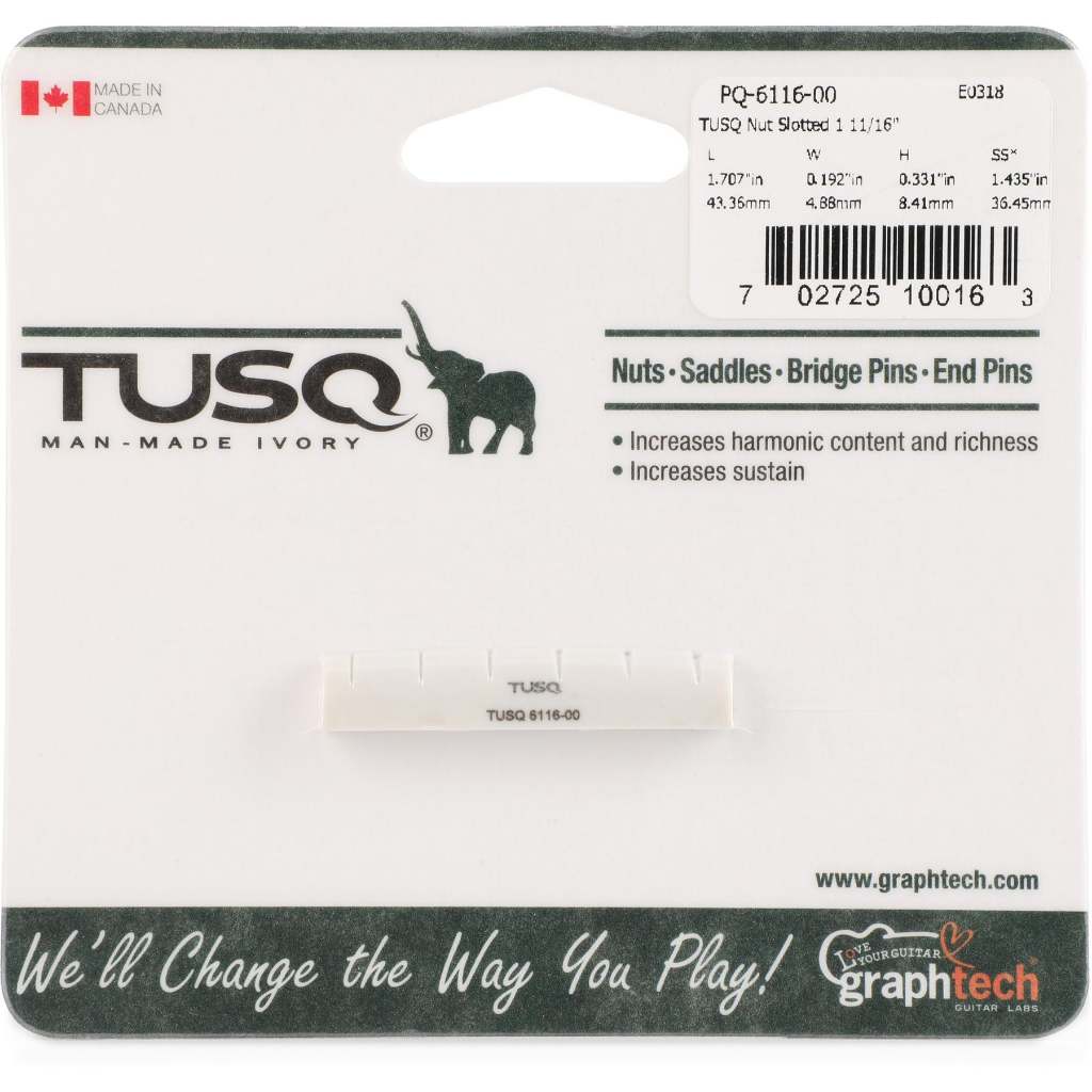 Graph Tech PQ-6116-00 43.36 mm TUSQ Slotted Acoustic / Electric Guitar Nut
