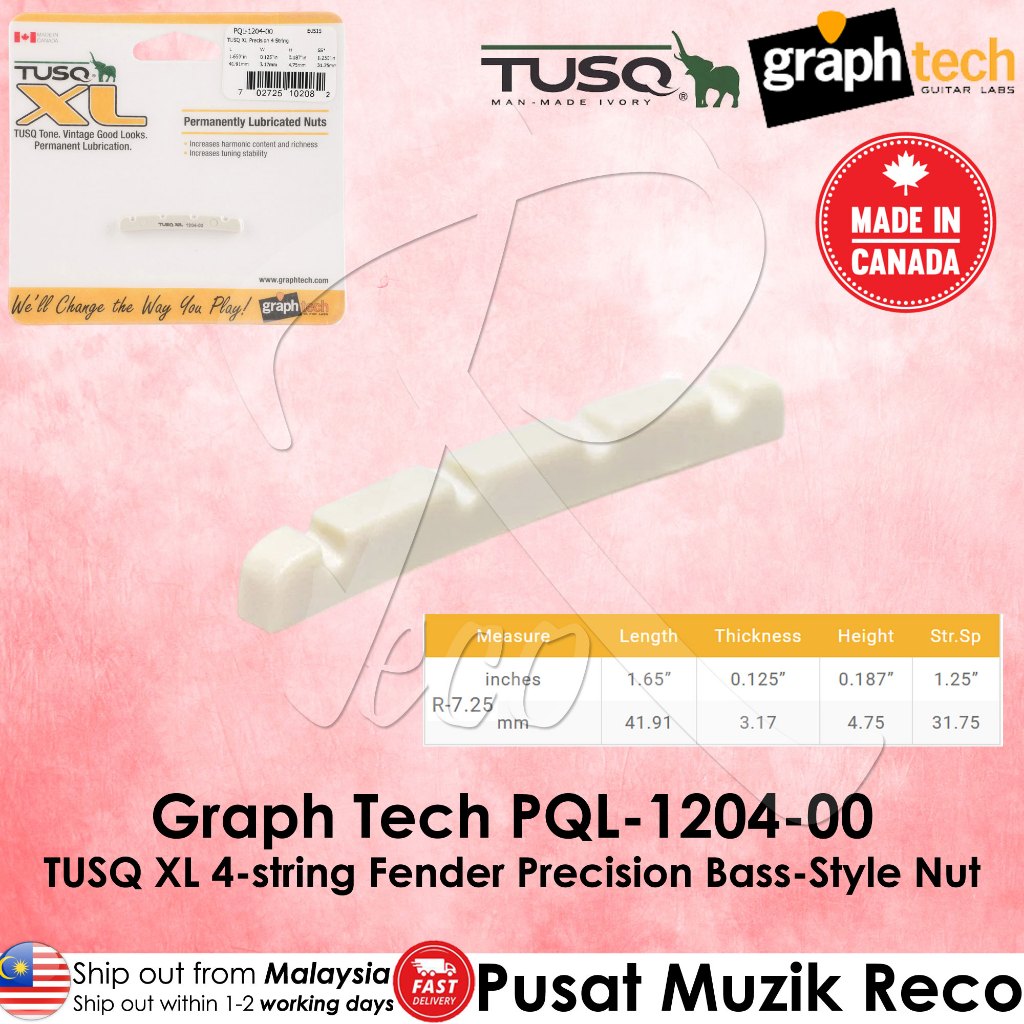 Graph Tech PQL-1204-00 TUSQ XL Slotted 4-String Precision Bass Nut