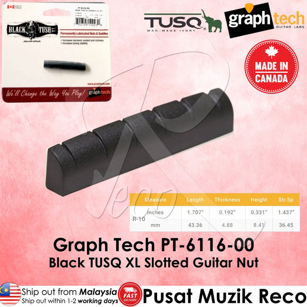 Graph Tech PT-6116-00 43.36 mm Black TUSQ XL Slotted Guitar Nut