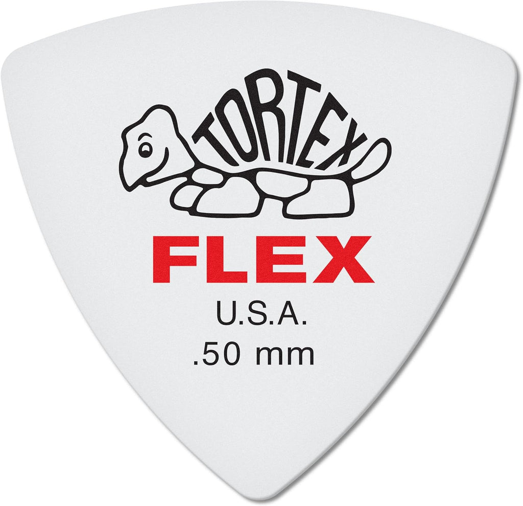 Jim Dunlop 456R050 0.50mm Tortex FLEX Triangle Guitar Pick (5-Pack)