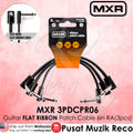 Pack of three MXR flat ribbon guitar effect patch cables, 6 inches in length, with right-angle connectors - Reco Music Malaysia