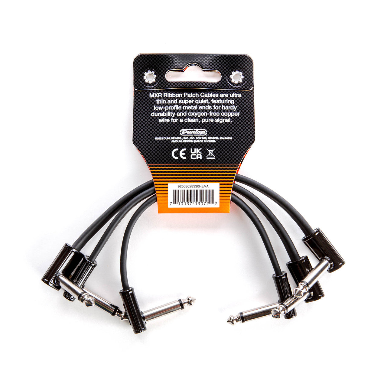 Jim Dunlop MXR 3PDCPR06 6in FLAT RIBBON Guitar Effect Patch Cable Pack of 3pcs