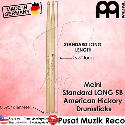Meinl SB104 Standard Long 5B American Hickory Drumsticks