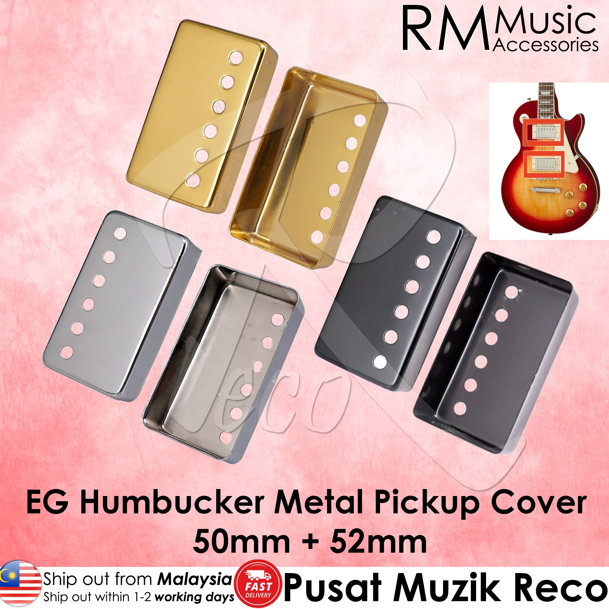 RM Electric Guitar Humbucker Brass Metal Pickup Cover 50 + 52mm Guitar Acc Gitar Elektrik