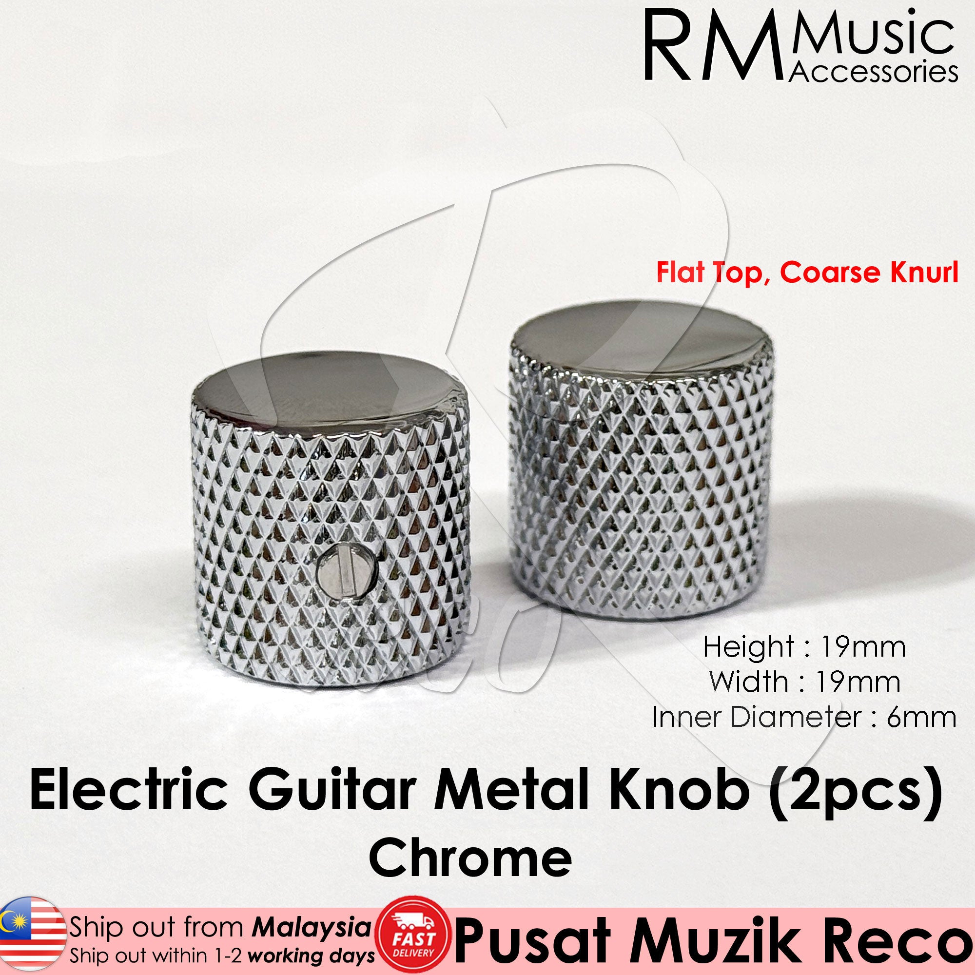 RM LL1913 HQ Electric Guitar Metal Knob Volume Tone Control Knob