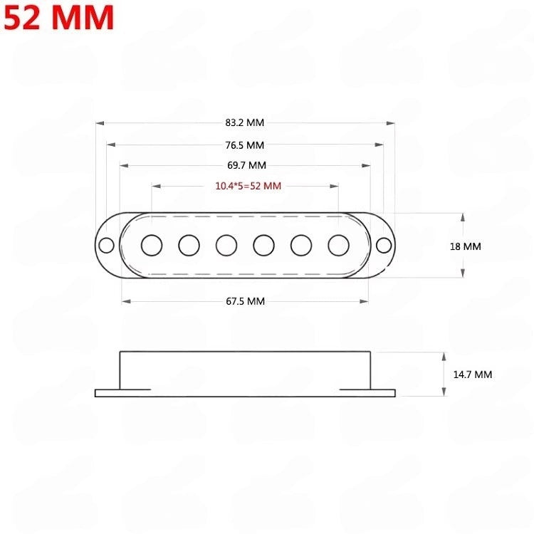RM Electric Guitar SSS Plastic Pickup Cover for Strat 50mm 52mm Gitar Elektrik Guitar Electric Parts
