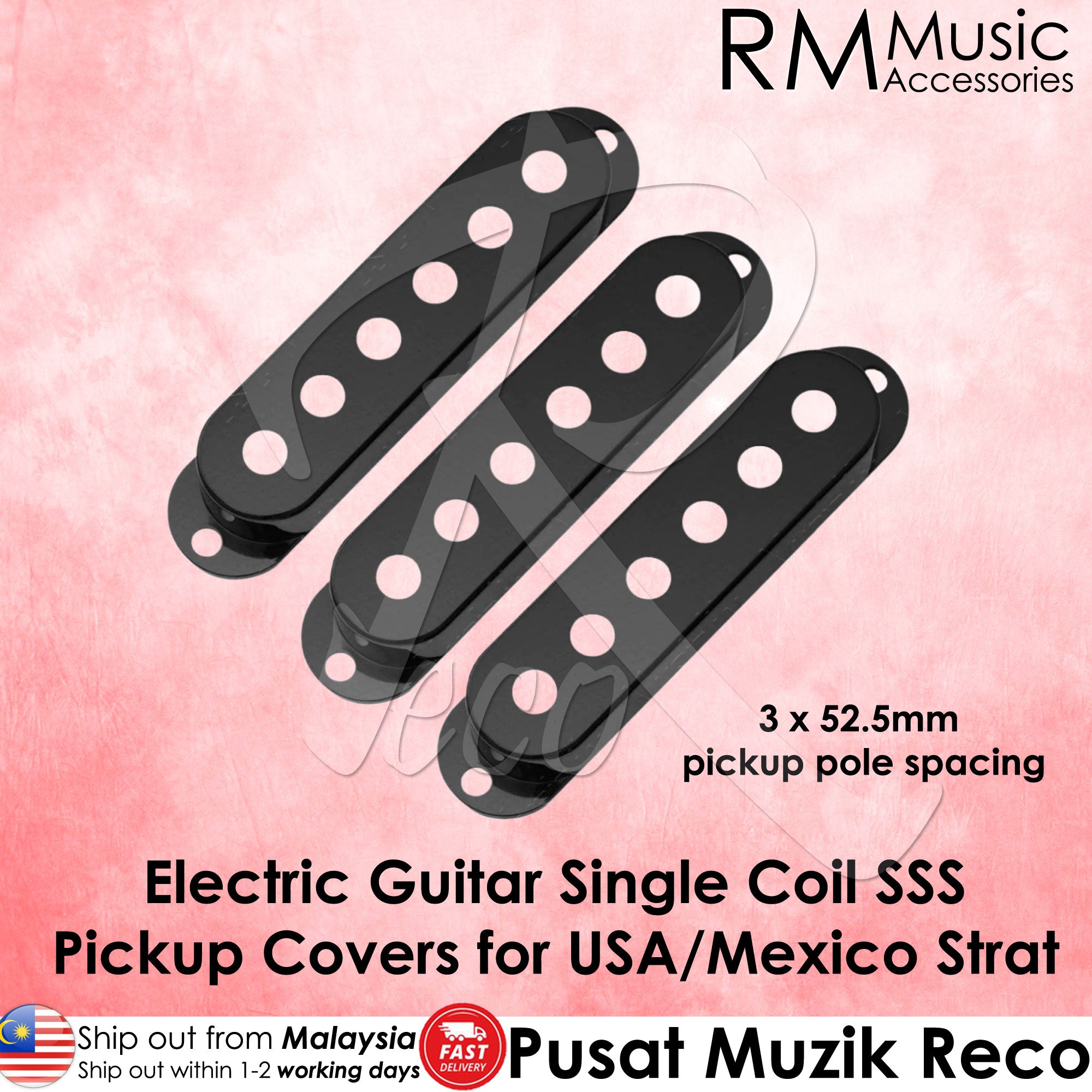 RM Electric Guitar SSS Plastic Pickup Cover For USA Mexico Strat 3x52.5mm