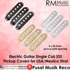 RM Electric Guitar SSS Plastic Pickup Cover For USA Mexico Strat 3x52.5mm