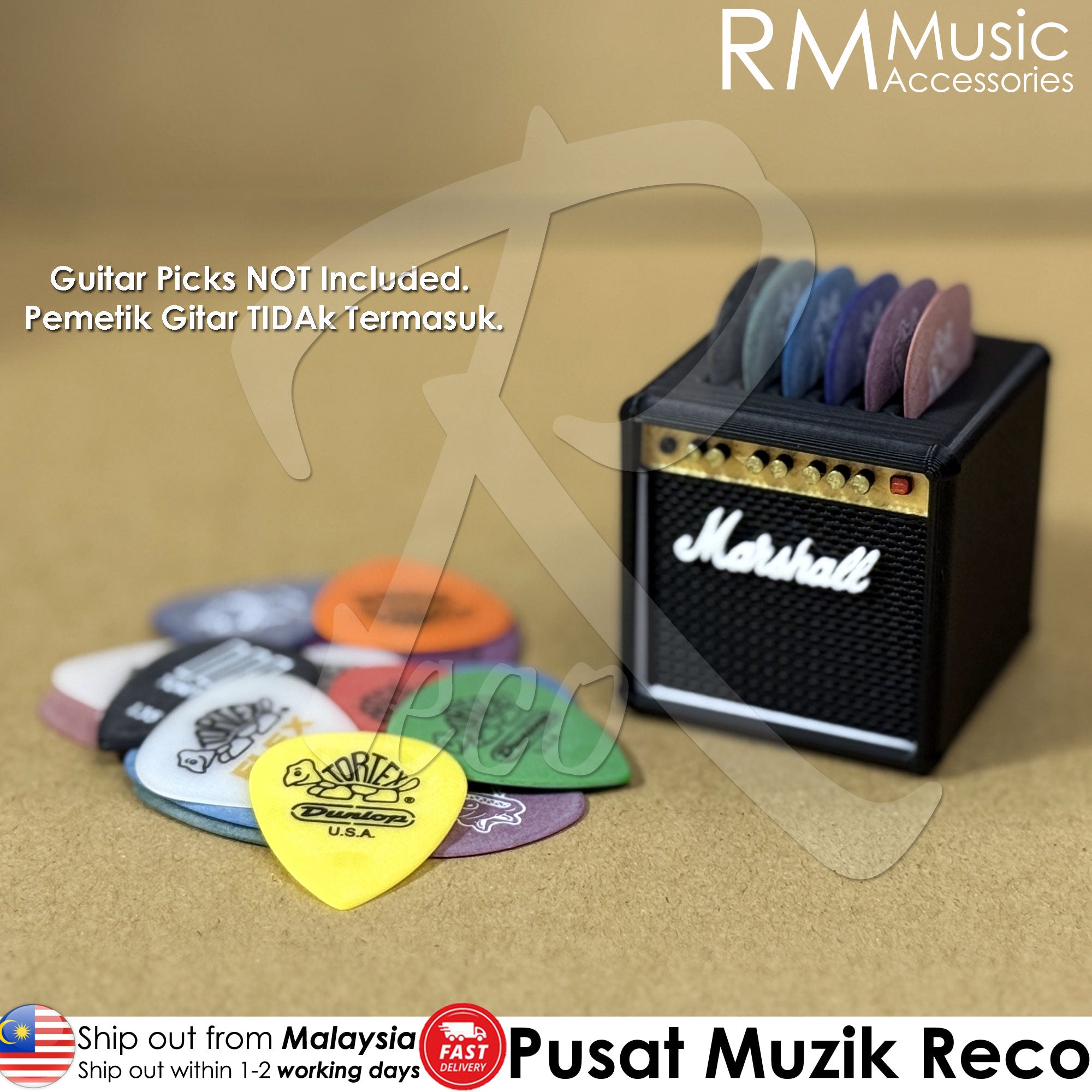RM Guitar Picks Holder 3D Printed Amp Speaker Guitar Pick Holder Pick Organizer Storage Case