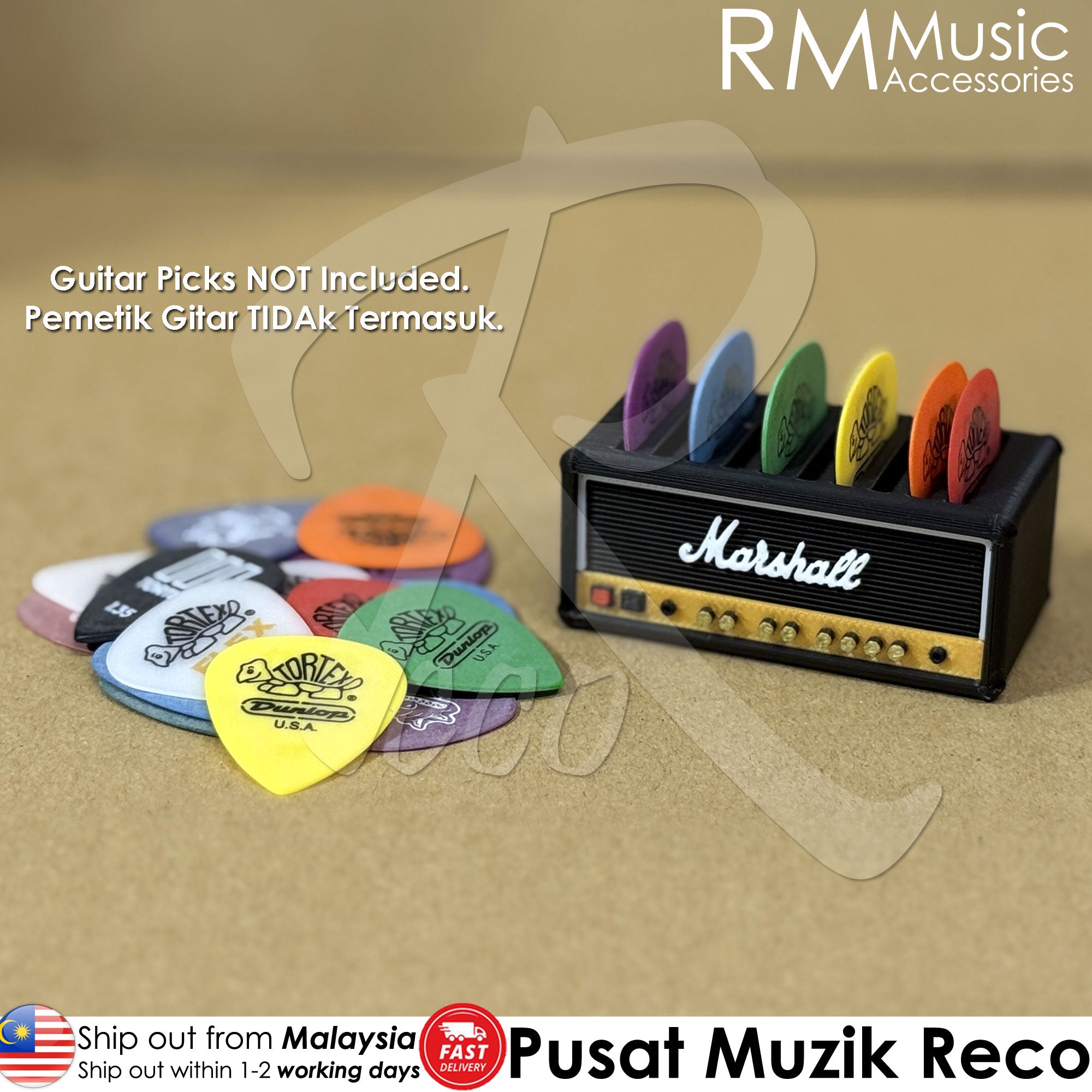 RM Guitar Picks Holder 3D Printed Amp Speaker Guitar Pick Holder Pick Organizer Storage Case