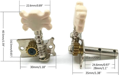 RM RKA48 Kapok Guitar Machine Head Tuning Pegs Set 3L3R 6pcs Cream Button with Screws