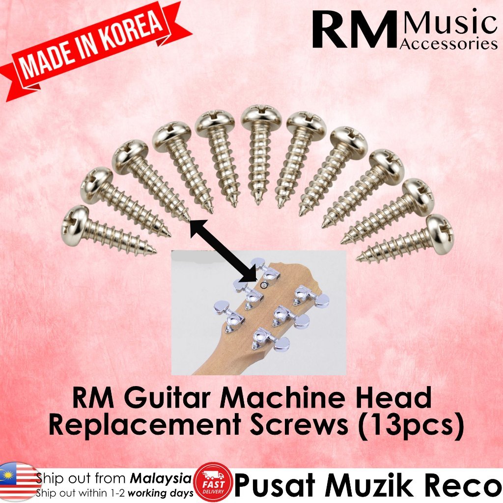 RM Guitar Machine Head Replacement Screws, 13-Piece Pack