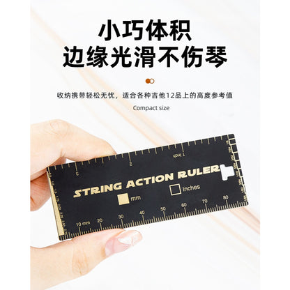 RM Guitar String Action Ruler – Setup Gauge Measuring Tool for Electric, Acoustic & Bass Guitar