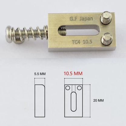 RM Titanium Alloy Guitar Bridge Saddles, 20 × 10.5 mm, 6-Piece Set, Made in Japan