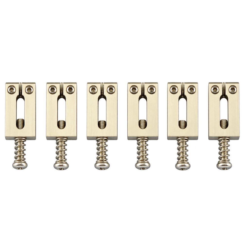 RM Titanium Alloy Guitar Bridge Saddles, 20 × 10.5 mm, 6-Piece Set, Made in Japan