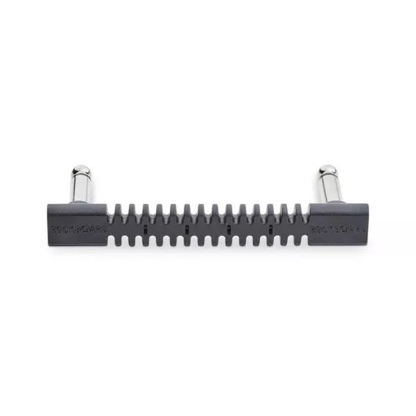 Black metal tool with cylindrical ends on a white background