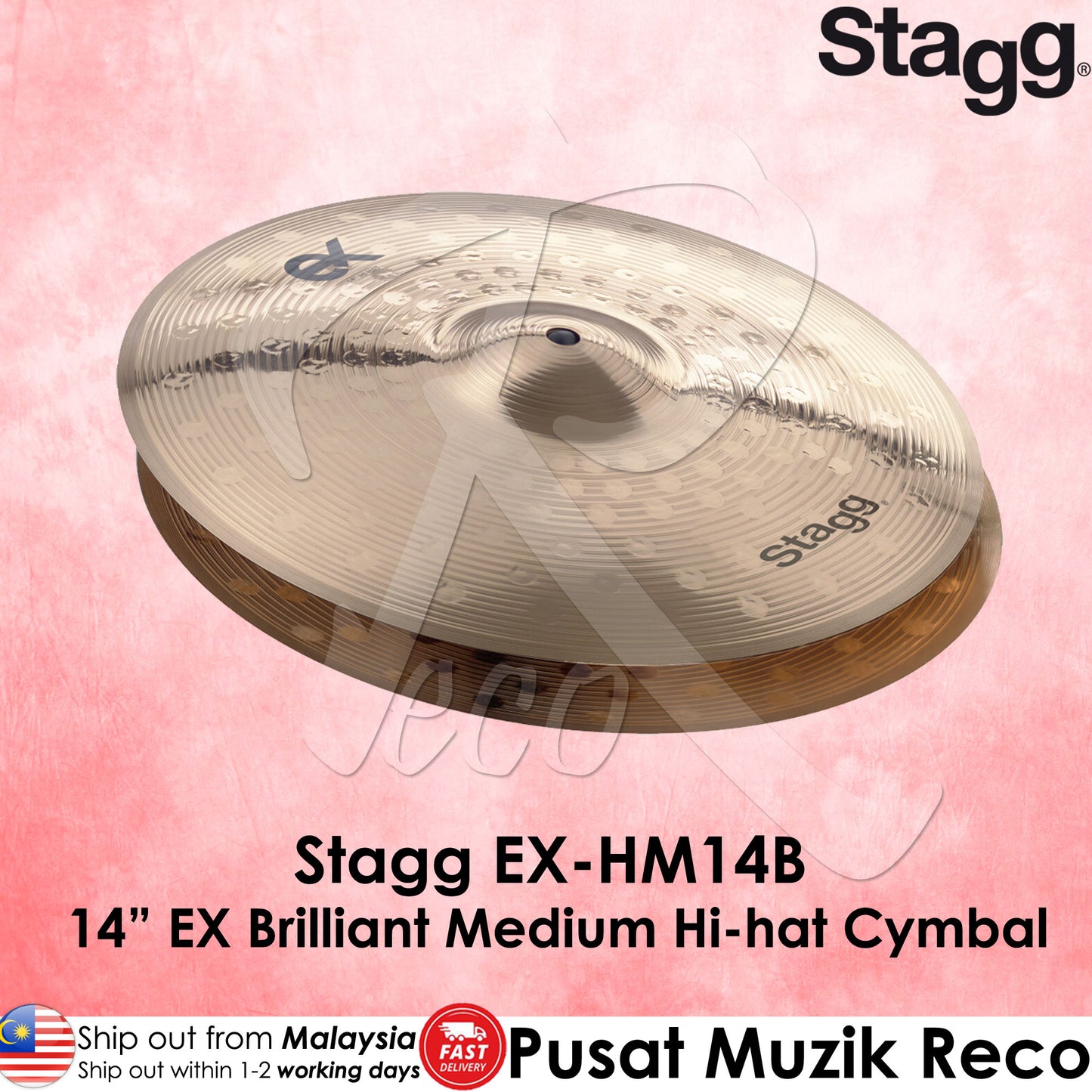 Stagg EX-HM14B 14” EX Brilliant Medium Hi-hat Cymbal - Reco Music Malaysia