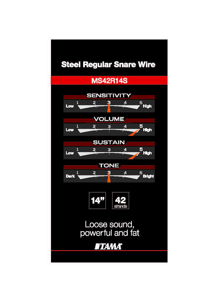 Tama MS42R14S Regular Snare Wires 14 Inch 42 Strands 14in Carbon Steel Snare Wires Snare Drum Snappy Snare Wire