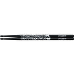 Tama 5AF-BS Rhythmic Fire Japanese Oak 5A Drum Sticks, Black Silver Flame