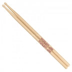 A pair of light natural wood drumsticks crossed over each other on a plain white background, with red printed text reading 'RHYTHM MATE' and 'BAYTIME MAT' on the shafts.