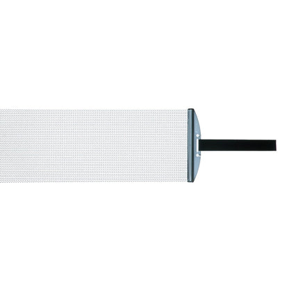 Metal mesh filter with a handle on a white background