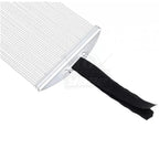 Metal squeegee with black rubber blade on a white background