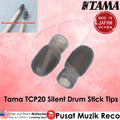 Tama TCP20 Silent Drum Stick Tips with Tama branding and 'Made in Japan' badge on a pink background.
