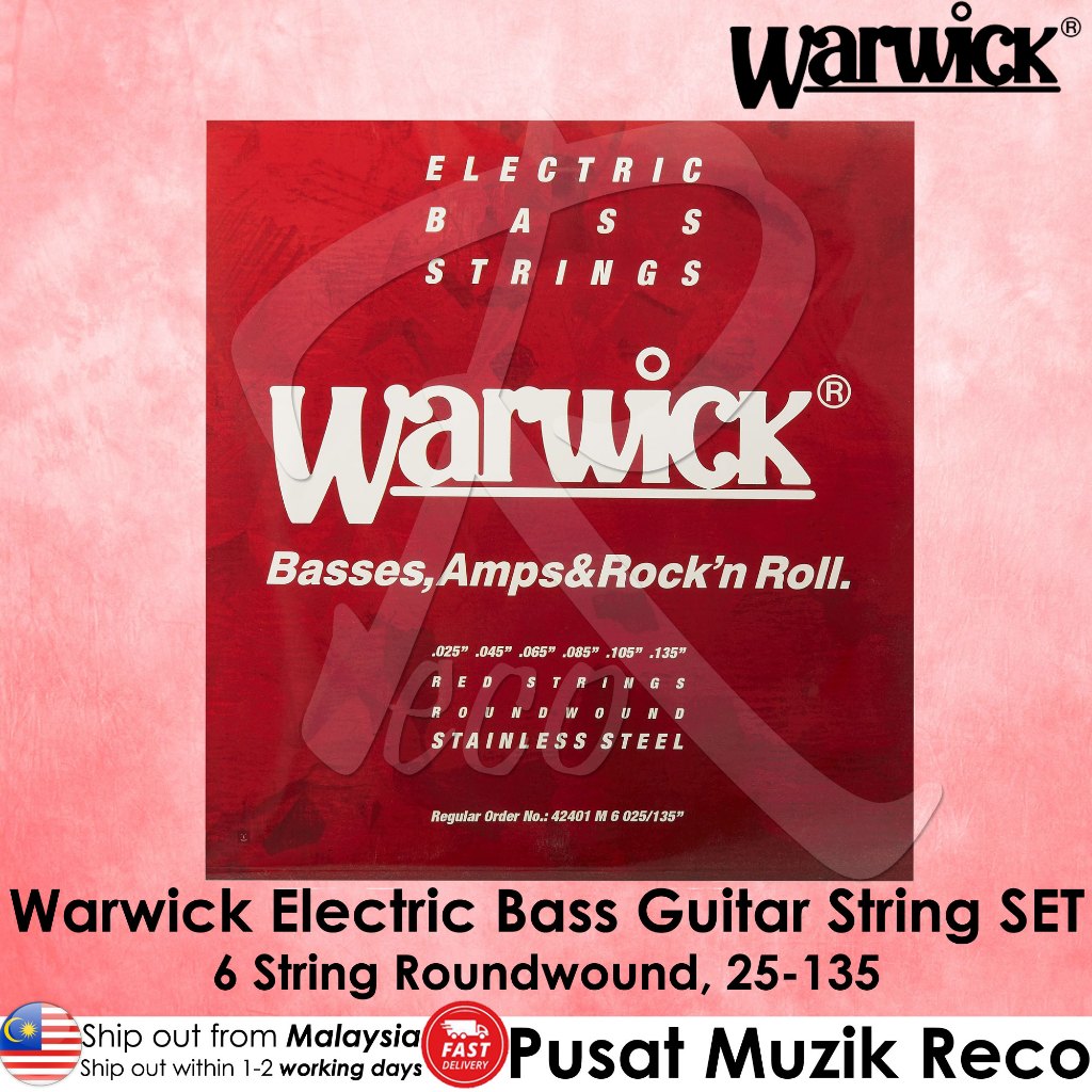 Warwick Red Label 6-String Bass Strings (.025–.135)