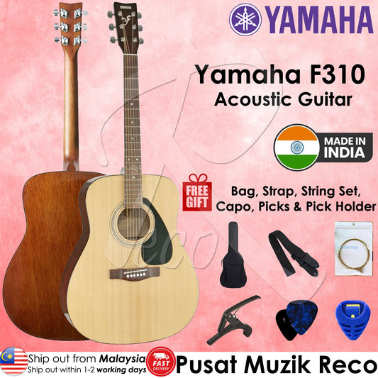 Yamaha F310 Spruce Top Acoustic Guitar With FREE Gig Bag & Accessories