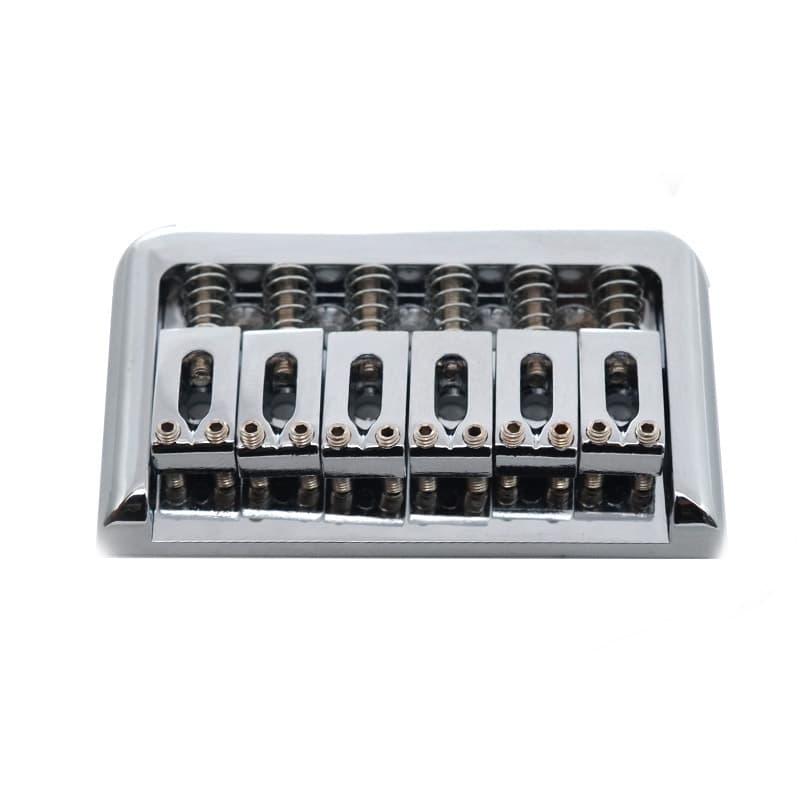 RM Electric Guitar Fixed Bridge Hardtail Guitar Bridge 76.5mm x 44.5mm, Chrome - Reco Music Malaysia