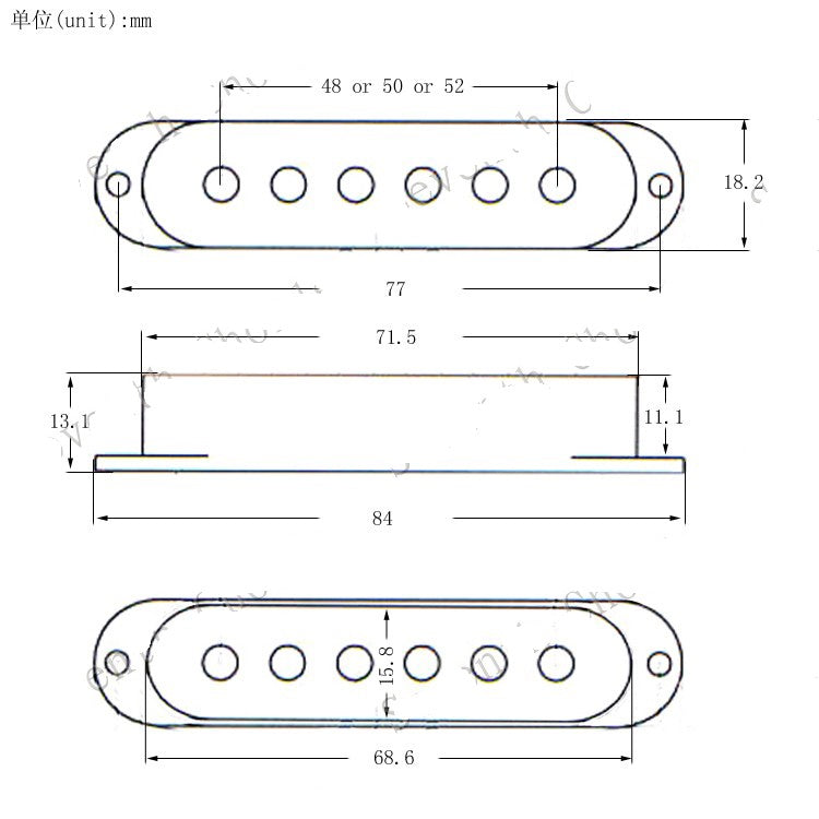 RM GM5320 Electric Guitar SSS Plastic Pickup Cover with Knob and Switch Tip 48mm 50mm 52mm - Reco Music Malaysia 