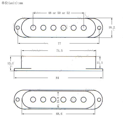 RM GM5320 Electric Guitar SSS Plastic Pickup Cover with Knob and Switch Tip 48mm 50mm 52mm - Reco Music Malaysia 