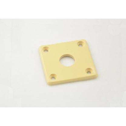 RM Plastic Square / Rectangular Electric Guitar Jack Plate Black / Creme Color