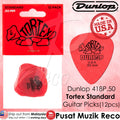Jim Dunlop 418P.50 Tortex Standard 0.50mm Red Guitar Pick Pack (12pcs) - Reco Music Malaysia