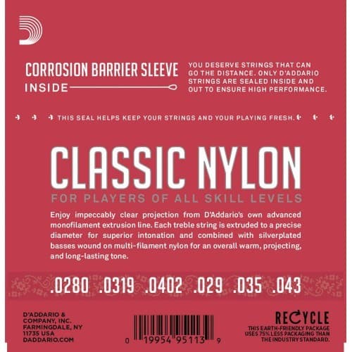 *D’addario EJ27N Nylon Classical Guitar Strings, Normal Tension - Reco Music Malaysia