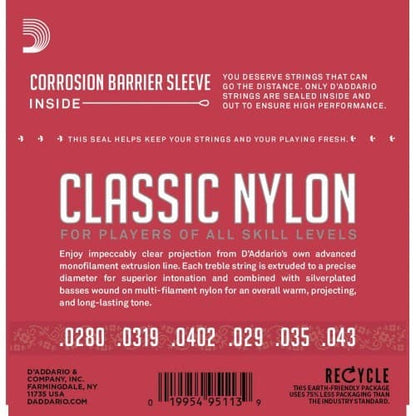 *D’addario EJ27N Nylon Classical Guitar Strings, Normal Tension - Reco Music Malaysia