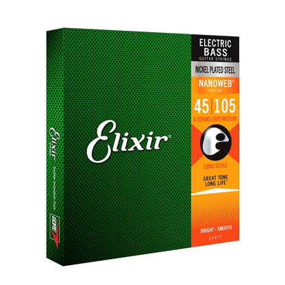 Elixir 14077 Nanoweb Medium Long Scale 4 String Electric Bass Strings 45-105 Price - Reco Music Malaysia