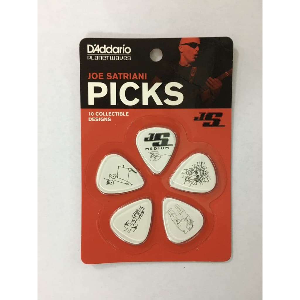 D'Addario 1CWH4-10JS Joe Satriani Signature Guitar Picks, White