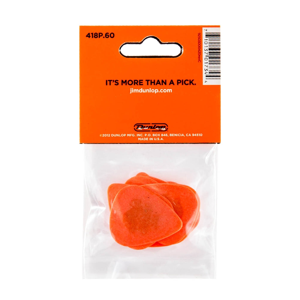 Jim Dunlop 418P.60 Tortex Standard 0.60mm Orange Guitar Pick Pack (12pcs) - Reco Music Malaysia