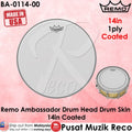 *Remo BA-0114-00 Ambassador 14" COATED Drum Head - Reco Music Malaysia