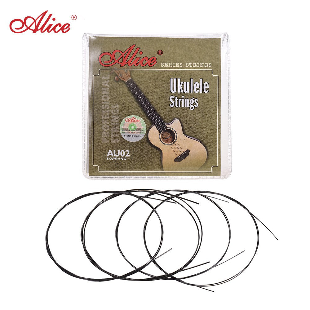 Alice AU02 Soprano Ukulele String SET Black Nylon - Reco Music Malaysia