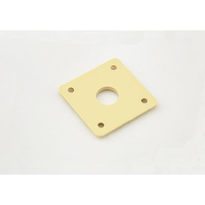 RM Plastic Square / Rectangular Electric Guitar Jack Plate Black / Creme Color