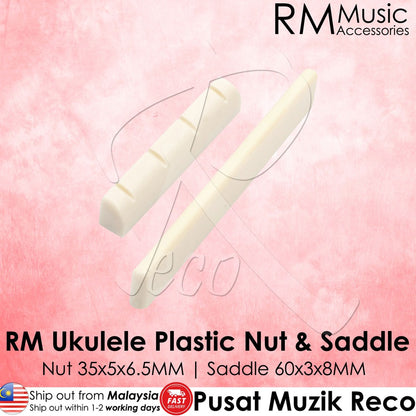 RM 4 String Ukulele Plastic Nut and Saddle SET - Reco Music Malaysia