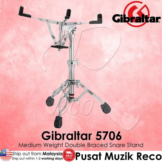 *Gibraltar Hardware 5706 Medium Weight Double Braced Snare Drum Stand - Reco Music Malaysia