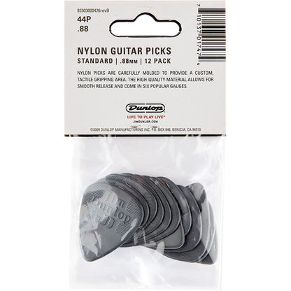 Jim Dunlop 44P.88 0.88mm NYLON Standard Guitar Picks Player Pack 12-Pack - Reco Music Malaysia