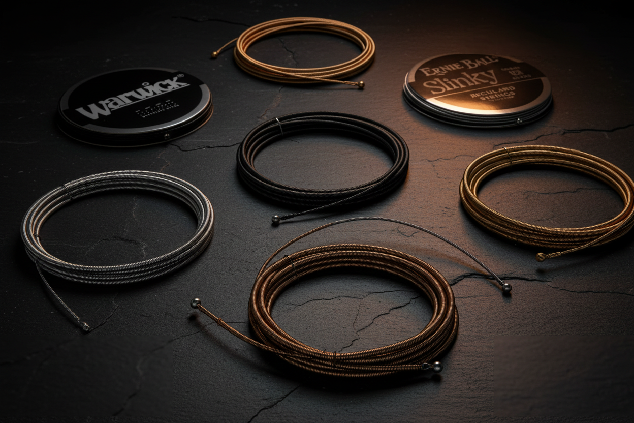 Electric Bass Guitar Strings Collection Banner