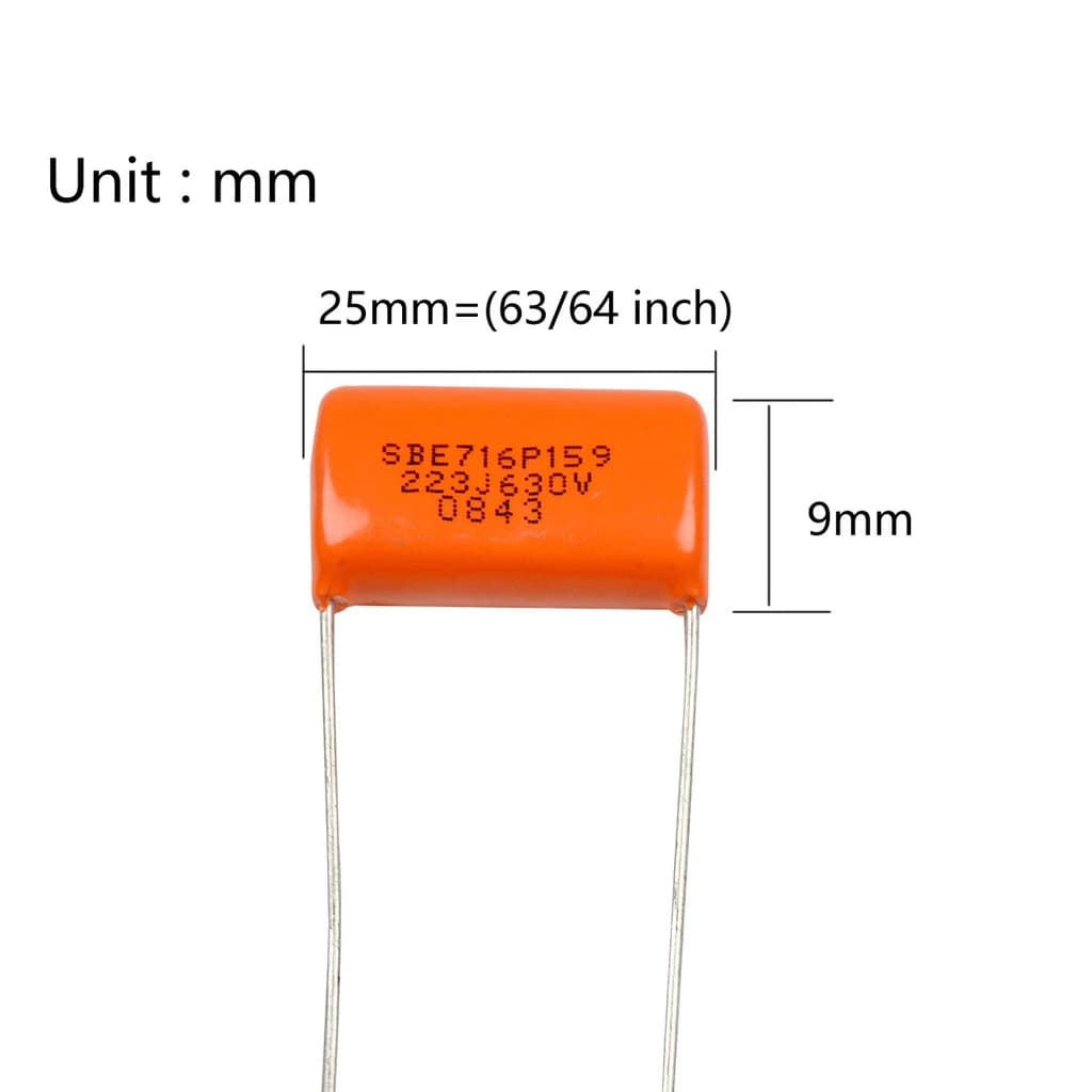 *CDE Sprague SBE716P159 223J 0.022UF 630V Guitar Orange Drop Capacitor Tone Caps - Reco Music Malaysia